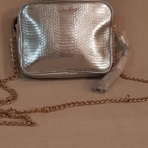 Victoria's Secret Handbags - Victoria's Secret Silver Crossbody Bag NWT